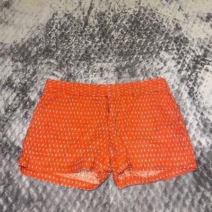 Loft Orange Patterned Linen Blend Shorts!